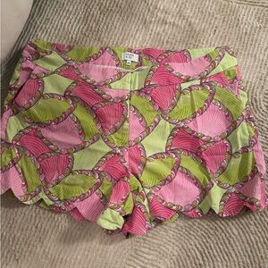Crown & Ivy High Waist Pink and Green Floral Shorts
